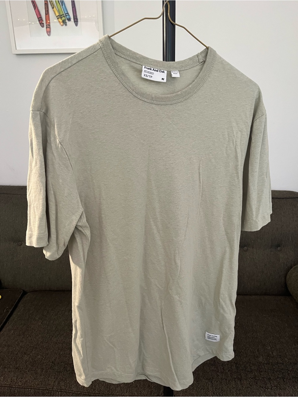 NWOT Frank & Oak Men's Short-Sleeve Crew T-Shirt — Light GREEN